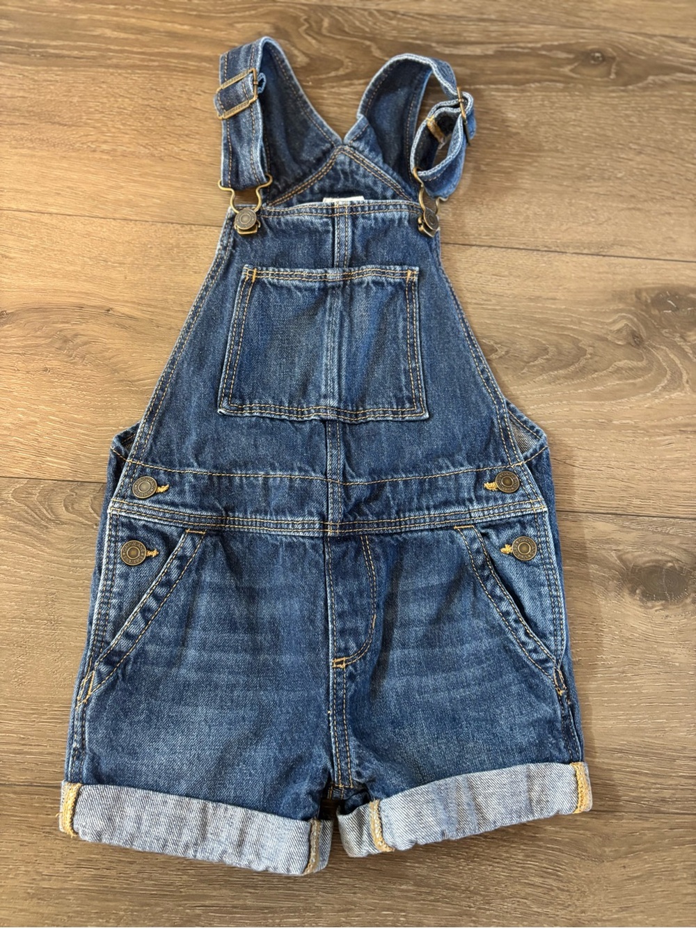 GAP Baby Denim Overalls in Dark Blue with Contrast Stitching